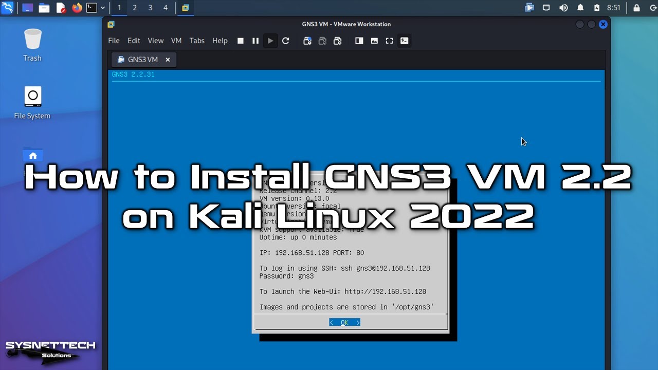 How to Install GNS3 VM 2.2 on Kali Linux 2022 | SYSNETTECH Solutions