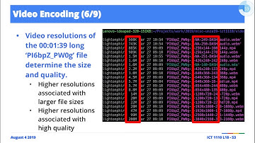 [Excerpts] Data Encoding: Video Resolution
