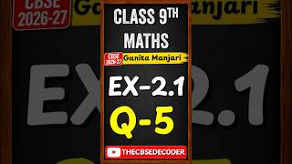 Class 9th Maths Ex 2.1- Q-5 Solution || Ganita Manjari class 9  || NCERT Book Solutions 2026-27