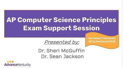 AP Computer Science Principles Exam Support Session