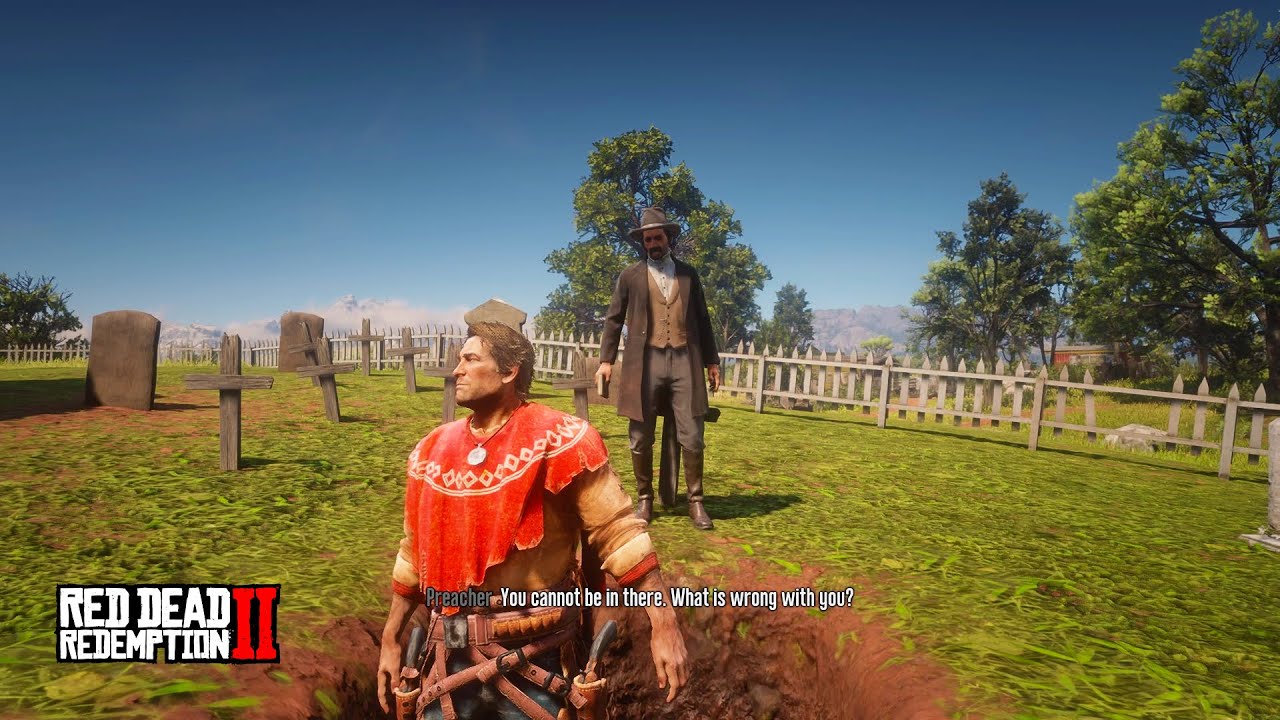 What Happens If You Jump In The Grave During The Funeral In Rhodes | RDR2