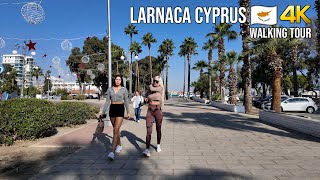 : LARNACA CYPRUS  Early Morning 4K Walking Tour