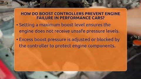How Do Boost Controllers Prevent Engine Failure In Performance Cars? - Car Performance Pros