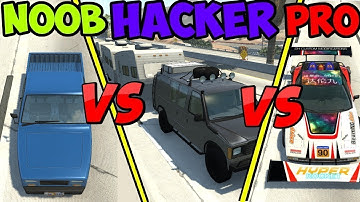 BeamNG Drive - Noob VS Pro Vs Hacker (Crashes & Stunts)