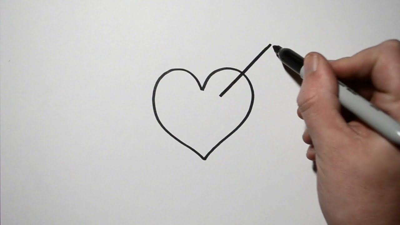 How to Draw a Heart with an Arrow   Easy 1 Minute Drawing!