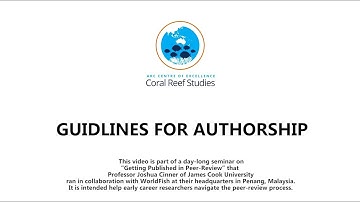 Guidelines for authorship