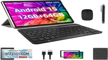 Android 15 Tablet 12GB+64GB+1TB Expand 10 Tablet Productivity Bundle with Keyboard Case