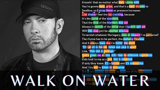 Eminem  Walk On Water  S Rhymes Highlighted