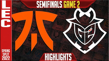 FNC vs G2 Highlights Game 2 | Semi final LEC Playoffs Spring 2022 | Fnatic vs G2 Esports G2