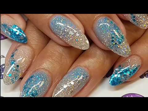 Glitz Co Acrylic Redesign Glam Glitz Cjp Blue Silver Glitter