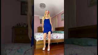 Tight Blue Dress Heels Trouble