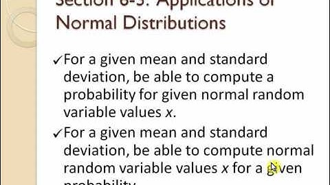 Statistics Online Topics Checklist 6.3, 6.4, 6.5.FLV