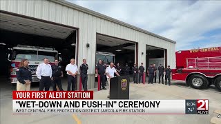 West Central Fire District honors new tanker with traditional wet-down, push-in ceremony