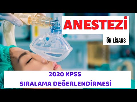 ANESTEZİ ( ÖN LİSANS ) 2020 KPSS SIRALAMA DEĞERLENDİRMESİ