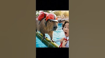 Capybara chiến thắng cuộc thi đi cầu tre #bavacapybara #capybara