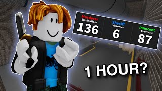 HOW FAST CAN I LEVEL UP IN 1 HOUR IN MM2!?