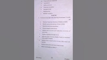 +3 4th semester zoology hons question,2022 || Core-8 || Utkal university