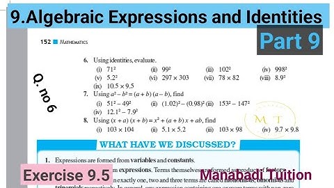 8th class maths| Chapter 9|Algebraic Expressions and Identities| Exercise 9.5| Q no 6 |part 9|CBSE|