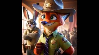 Disney's Zootopia character Nick Wilde dressed as a sheriff