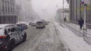 Владивосток,снежный циклон,12 марта 2023 года,накануне снега не было!