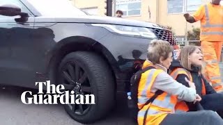 Footage shows moment Insulate Britain protester was pushed by wheels of car