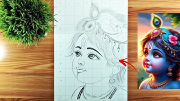 Shree Krishna Drawing | Step By Step (Outline Tutorial)
