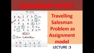 L3_OR ||Travelling salesman problem As assignment problem|| Hungarian method