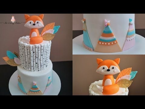 woodland-fox-birch-tribal-cake-tutorial!