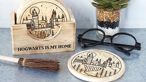 Hogwarts Wood Burned Coasters with Ikonart