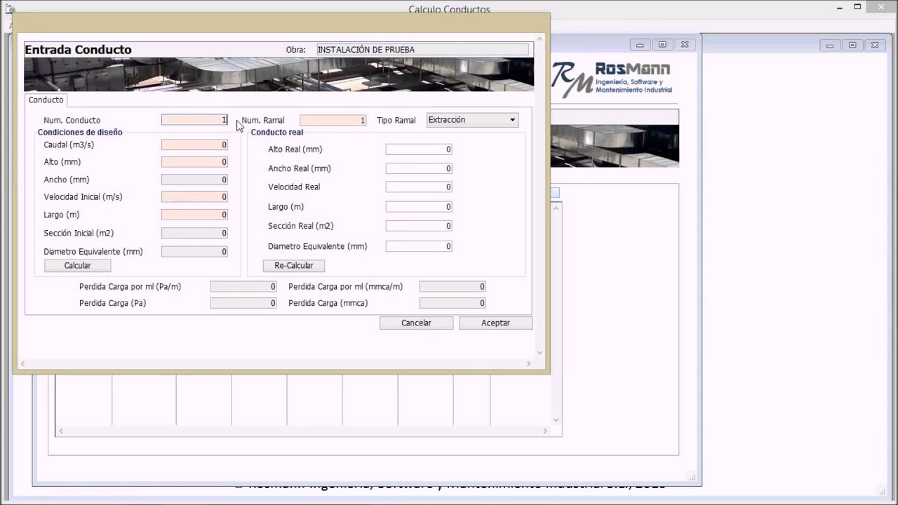 Software para calculo de ductos de aire acondicionado