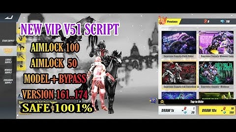 AIMLOCK 100 VIP V51 SCRIPT RULES OF SURVIVAL SAFE 1001% MODEL+BYPASS