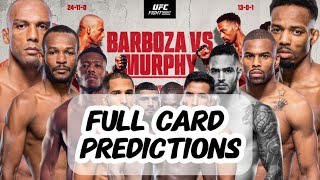 UFC Fight Night Barboza vs Murphy Full Card Predictions and Breakdowns