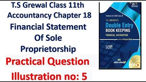 T.S Grewal Class 11th  Chapter 18 Adjustment in Preparing of Financial Statements Illustration no: 5