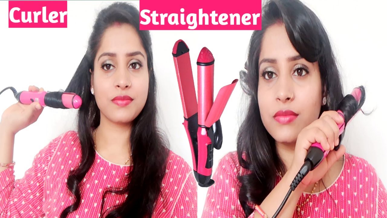 Nova hair straightener and curler demo || With Question Answers || nova 2  in 1 hair straightener - YouTube