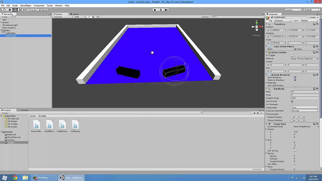 Unity Pinball Tutorial Paddles and Spring (Part 2/3) YouTube