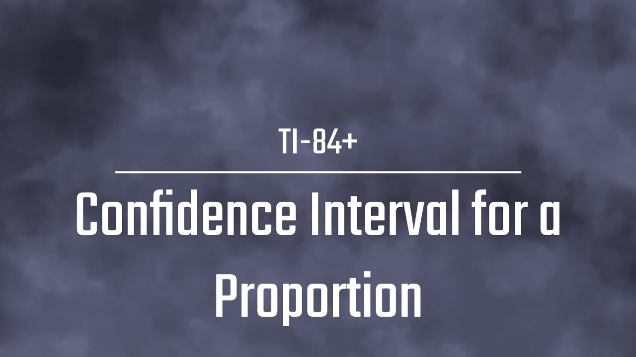 Confidence Interval for a Proportion Using TI-84+ - YouTube