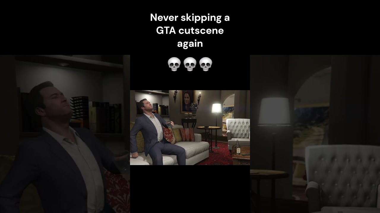 Never Skipping A GTA Cutscene Again 💀💀💀 #gta5 #gta #grandtheftauto #memes #funny