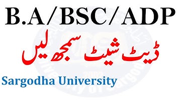 BA BSc ADP Part 1 & 2 Annual 2022 New Date Sheet Sargodha University - UOS Final New Date Sheet