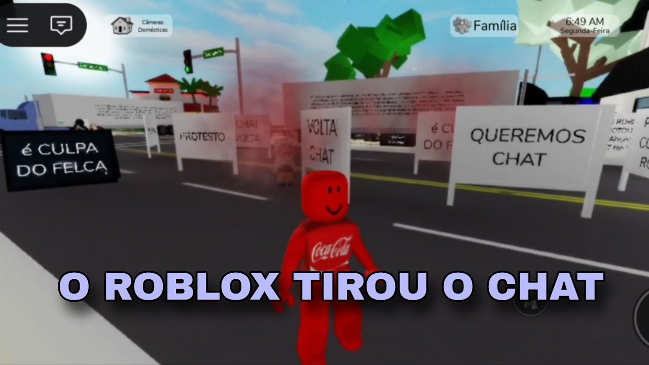 O ROBLOX TIROU O CHAT *apareceu os protestos no jornal kakaka*