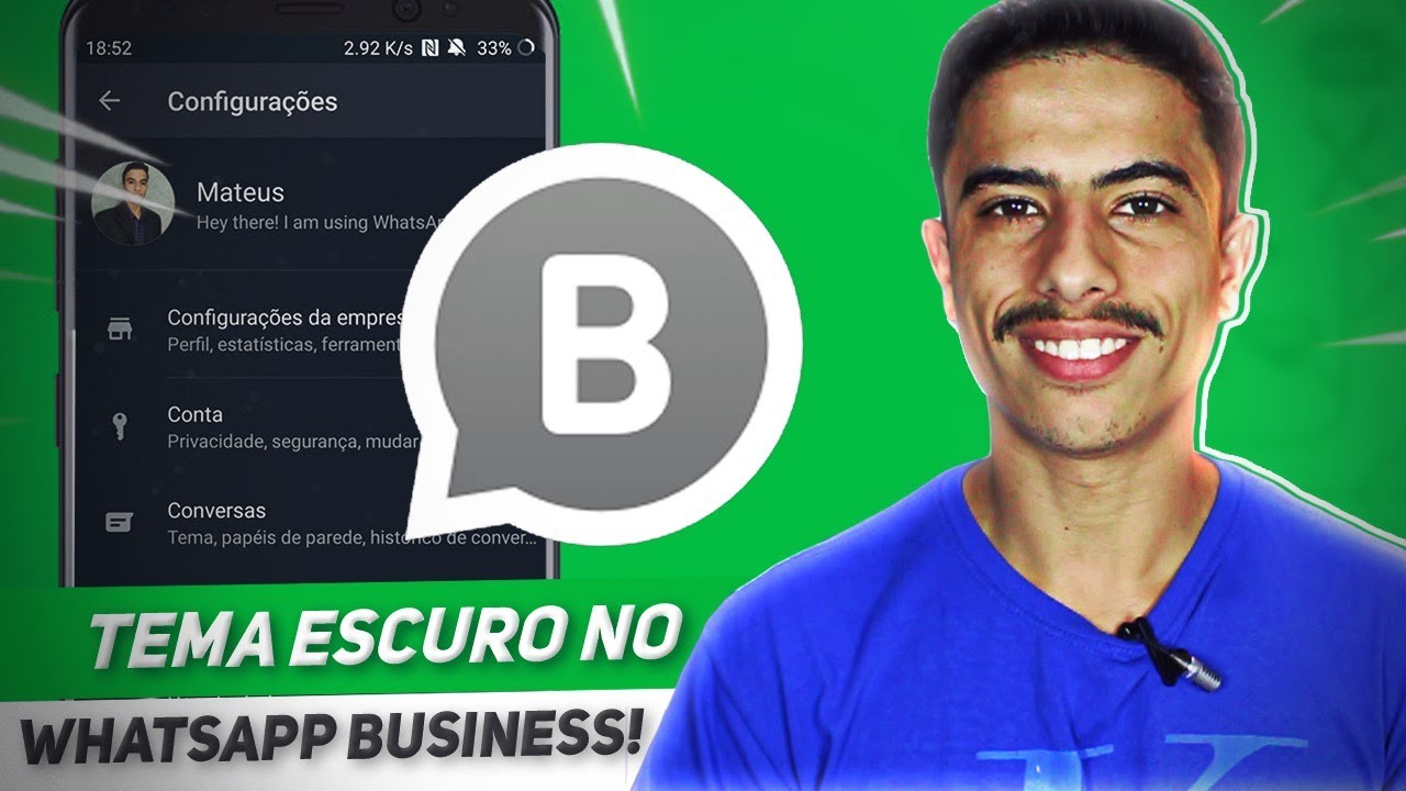 SAIU! Como ativar o TEMA ESCURO no WHATSAPP BUSINESS OFICIAL - YouTube