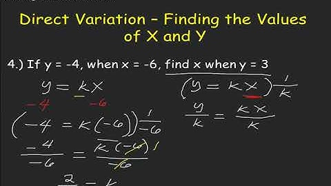 Direct Variation – Finding the Values of X and Y
