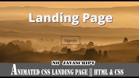 Animated Landing page with Html & Css || No javascript