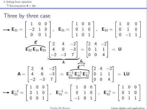 Linear algebra and applications: video 5 LU decomposition - YouTube