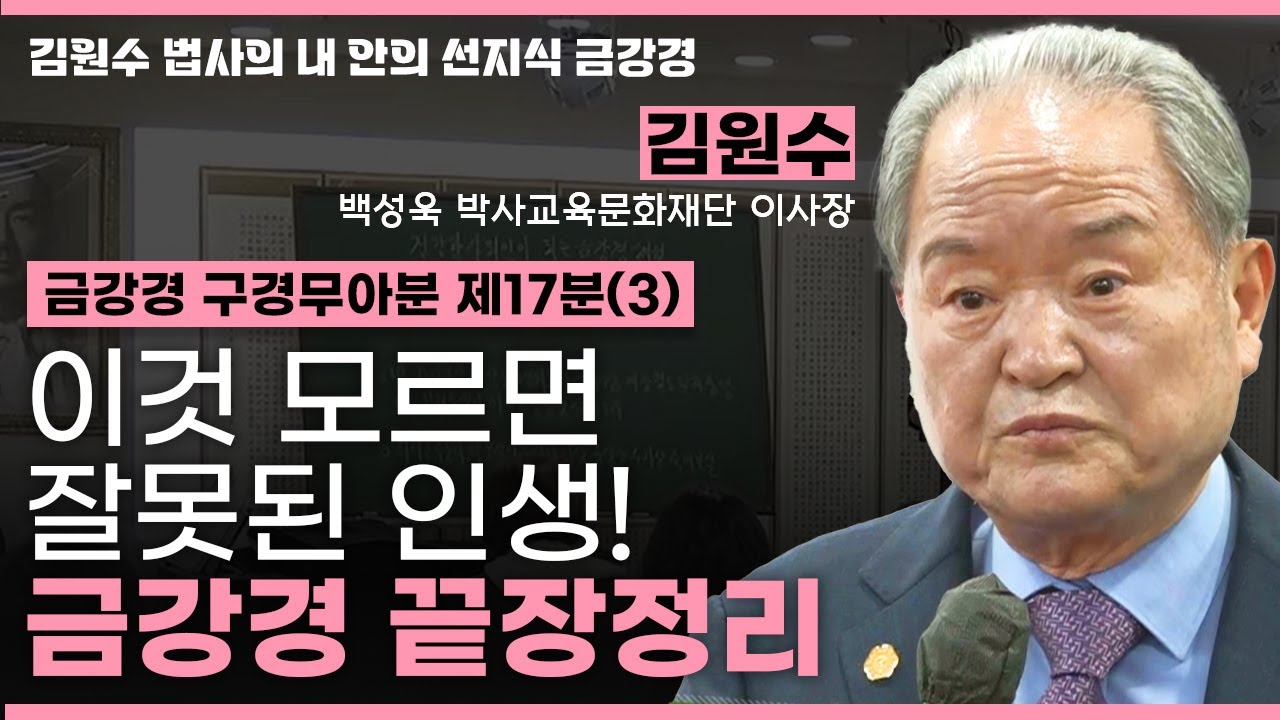 💥금강경 핵심 17분  “실무유법” 모르면 금강경 절반은 놓친다❗ | 대승불교 핵심정리ㅣ금강경 구경무아분 제17분(3) [김원수 법사의 내안의 선지식 금강경 324회]