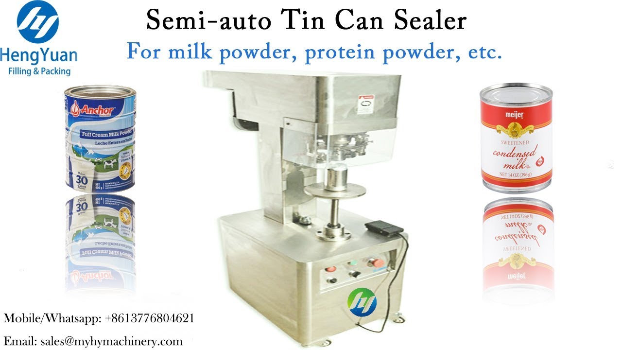 Easy Operation Semiautomatic Tin Can Sealing Machine YouTube
