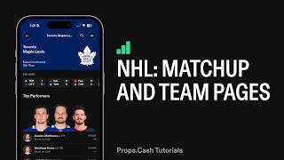 NHL Matchup and Team Pages on Props.Cash