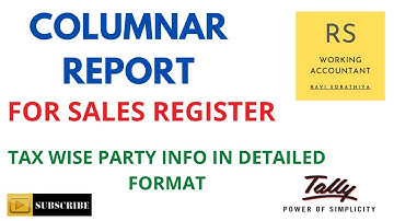 How To See Columnar Report in Tally ERP 9 | Columnar Report in Tally ERP 9 | Export Columnar Report