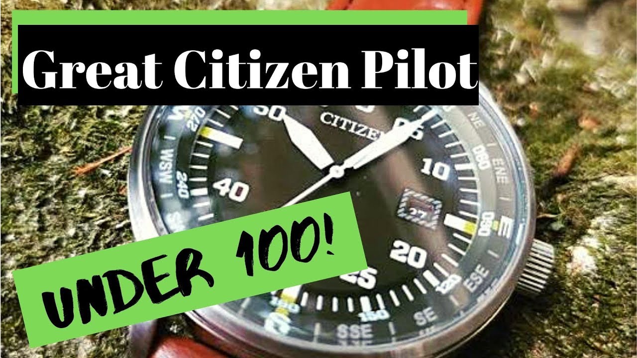 Citizen BM7390-22X Green Pilot Watch Under $100! Killer Looks! Eco Drive  180 Day Reserve
