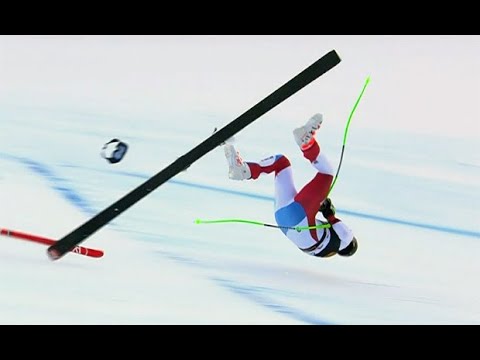 Marc Gisin• TERIBLLE SKI CRASH VAL GARDENA 2018