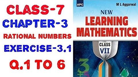 7th class chapter 3 rational number exercise 3.1 question 1 to 6 learning mathematics ml Aggarwal
